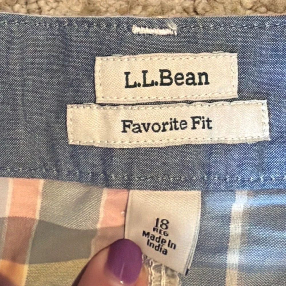 L.L.Bean Patchwork Madras Shorts Mens 18 Multicolor Plaid Preppy Summer Coastal